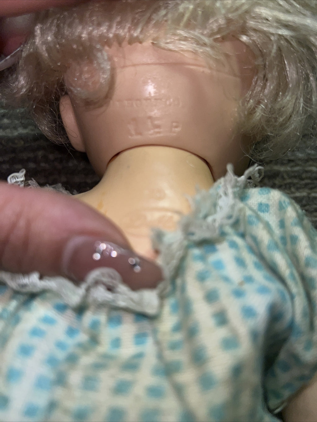 Vintage 1950’s Rubber Plastic Egee Toddler Doll 14p 12.5”4