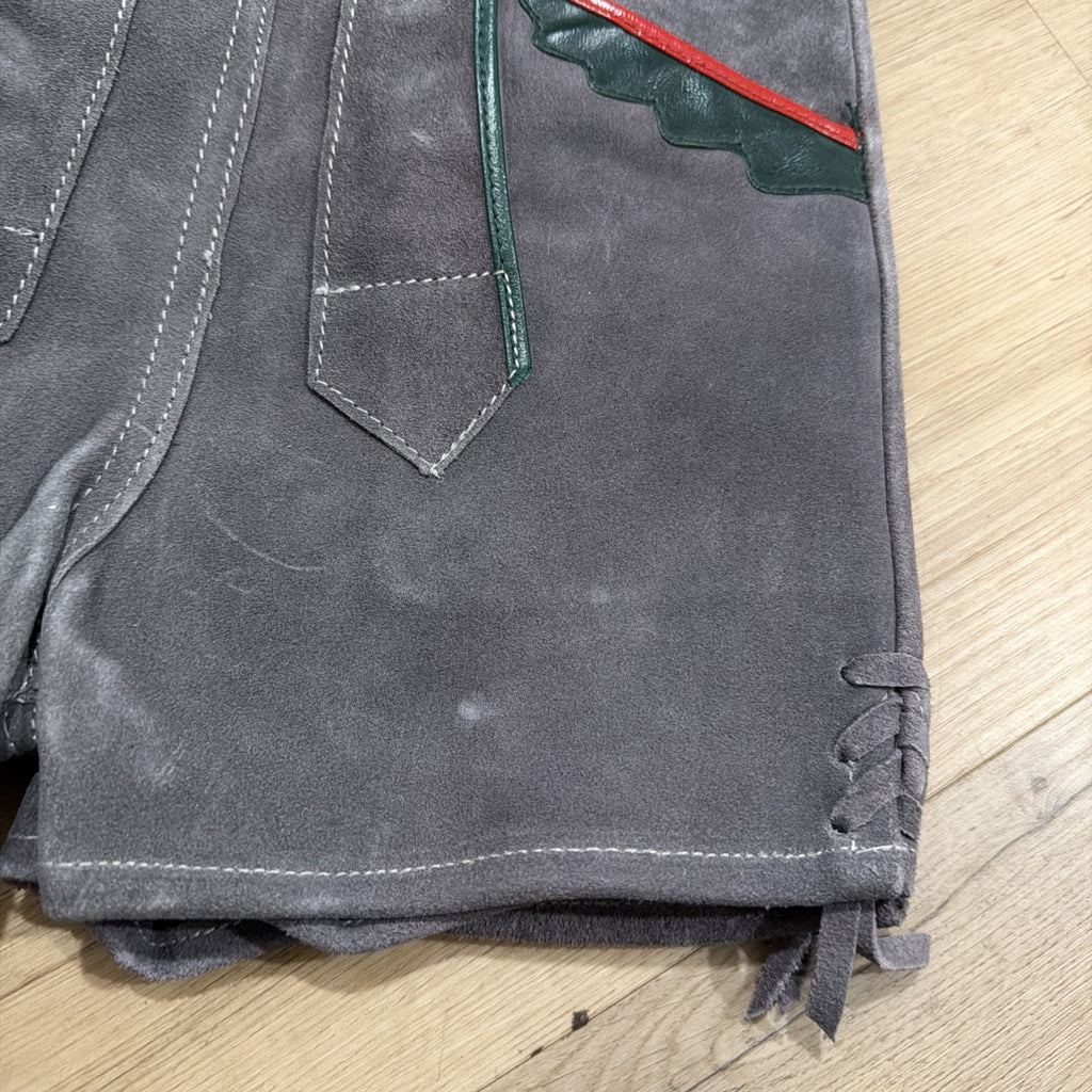 VINTAGE GERMAN LEDERHOSEN  GRAY SUEDE  LEATHER OKTOBERFEST FESTIVAL  Childrens2