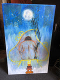 Acrylic/ Pastel Art On Canvas Temazcalli, 2006 Signed Quica 30”x48”0