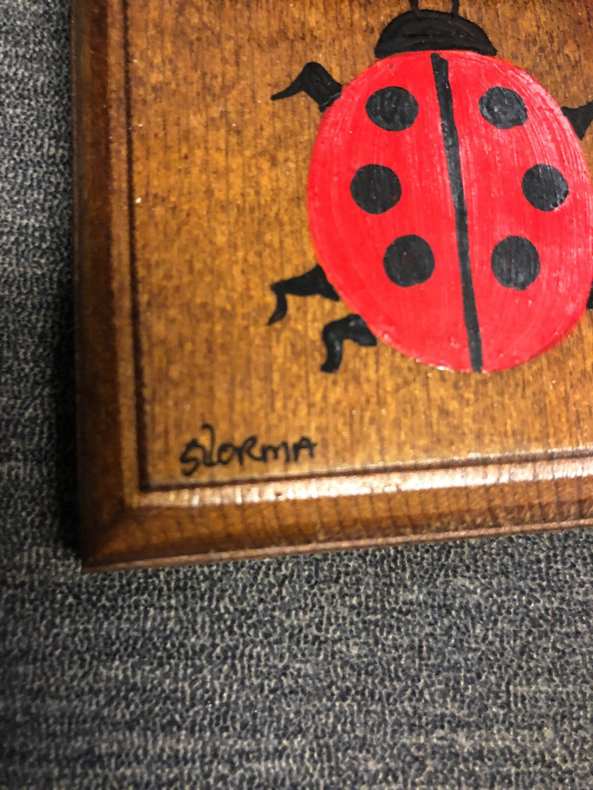Vintage Framed Ladybug Original Drawing Insects Bug 6.5”x6.5” & 3”x3” Lot Of 26
