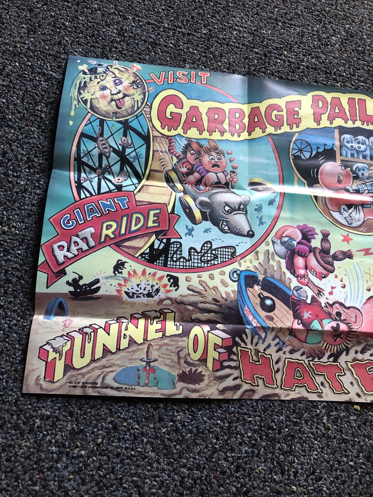 1986 Topps GARBAGE PAIL LAND POSTER 17”x12” No. 5 Of 181