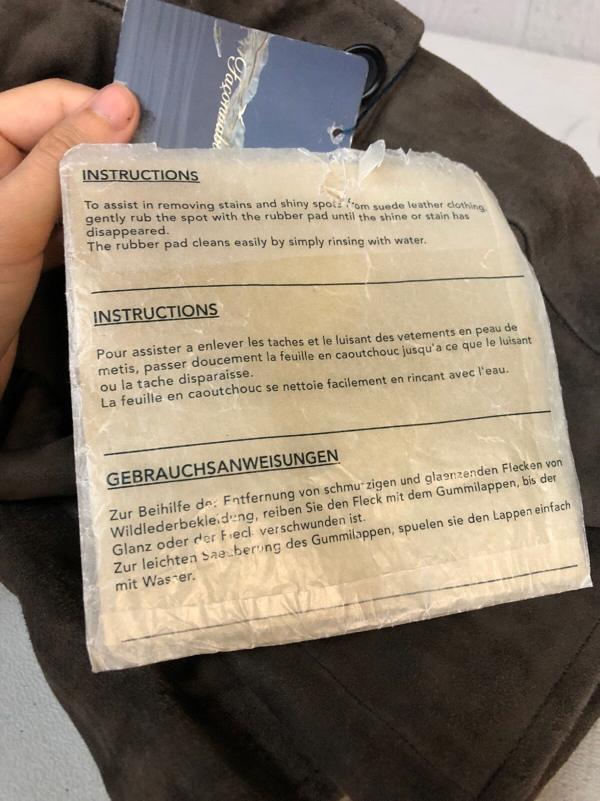 Facconable Goat Skin Leather Brown Suede Cropped Pants Size 12 Made In France7