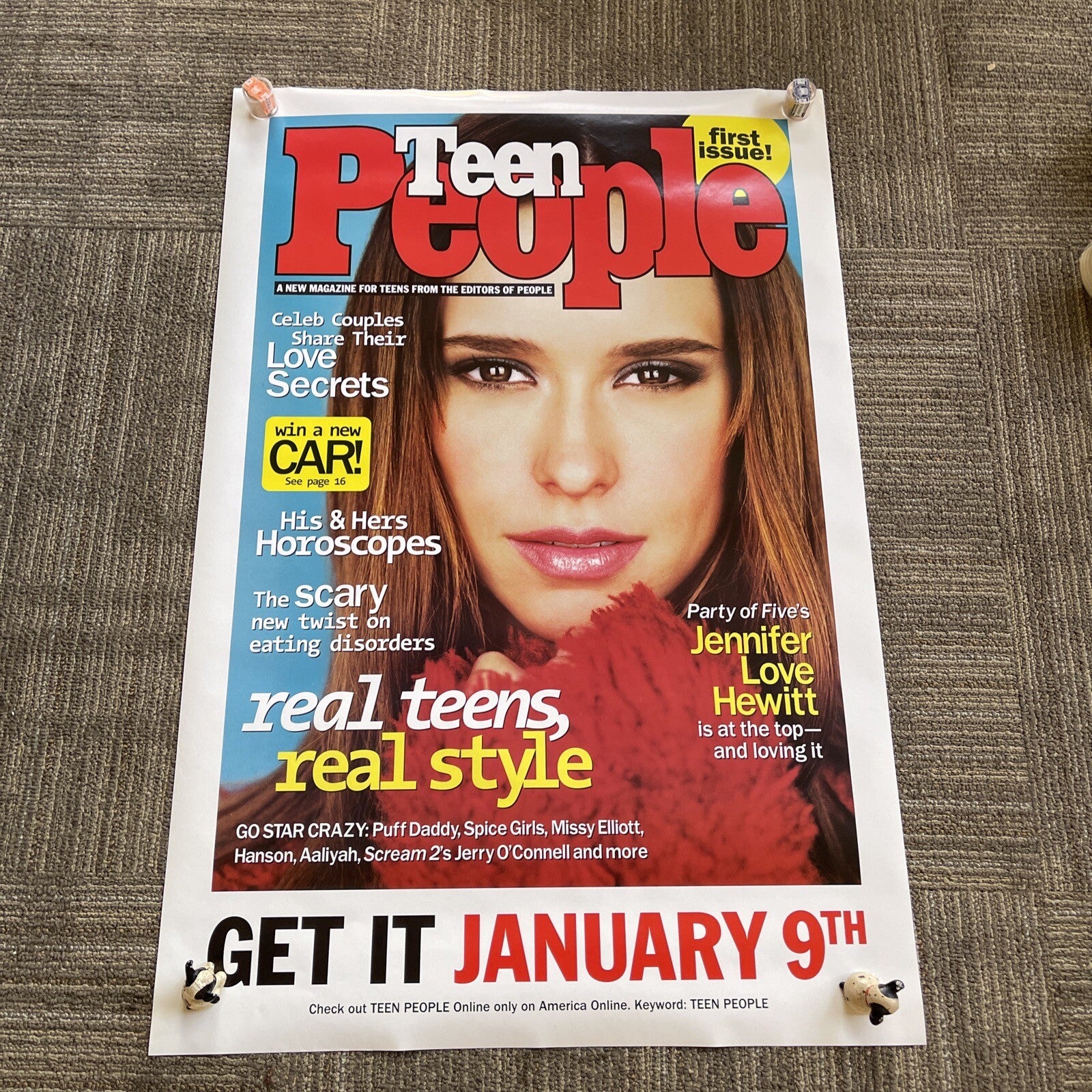 #199 1990s Teen People JENNIFER LOVE HEWITT Record Store Promo Poster 24” X 36”0