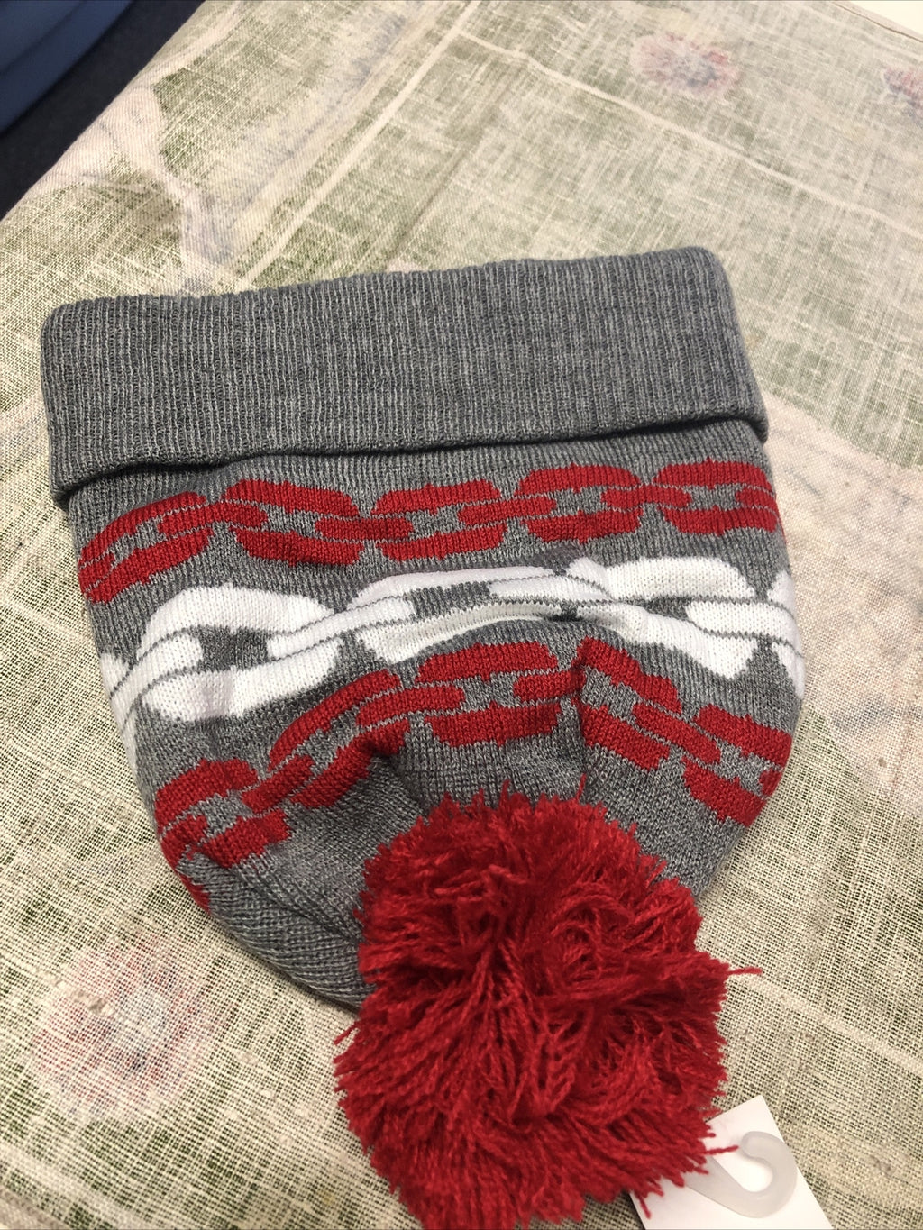LRG Lifted Research Group Grey/Red Beanie NOS One Size Fits Most3