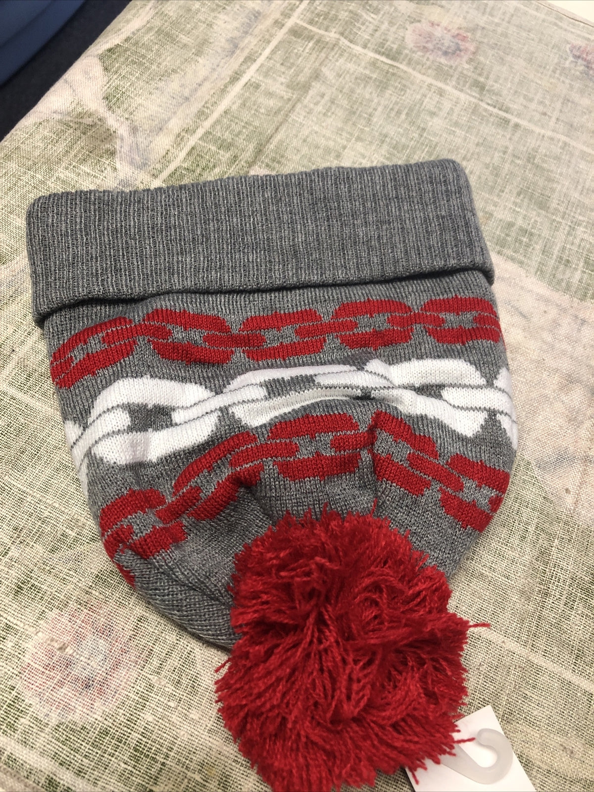 LRG Lifted Research Group Grey/Red Beanie NOS One Size Fits Most3