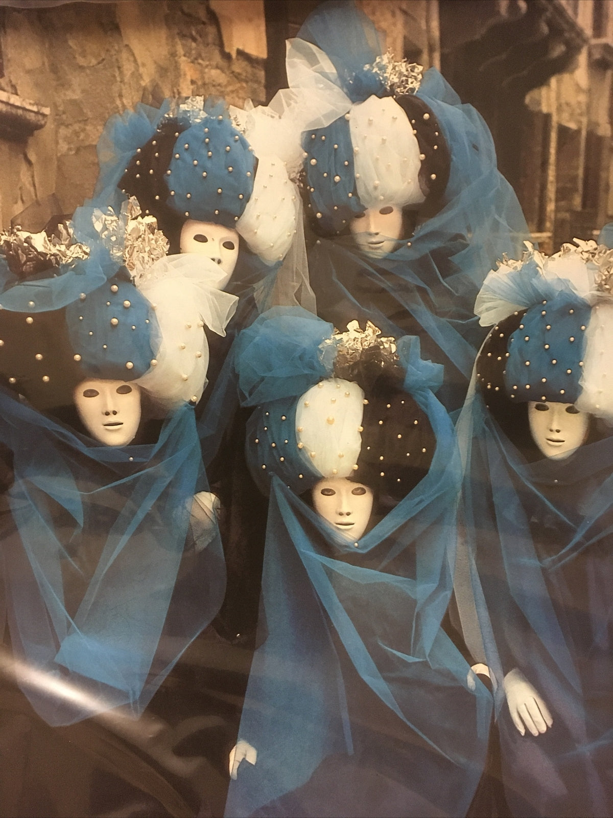 Classic Fulvio Roiter Photograph Italy maschere di carnevale Masked Women Signed1