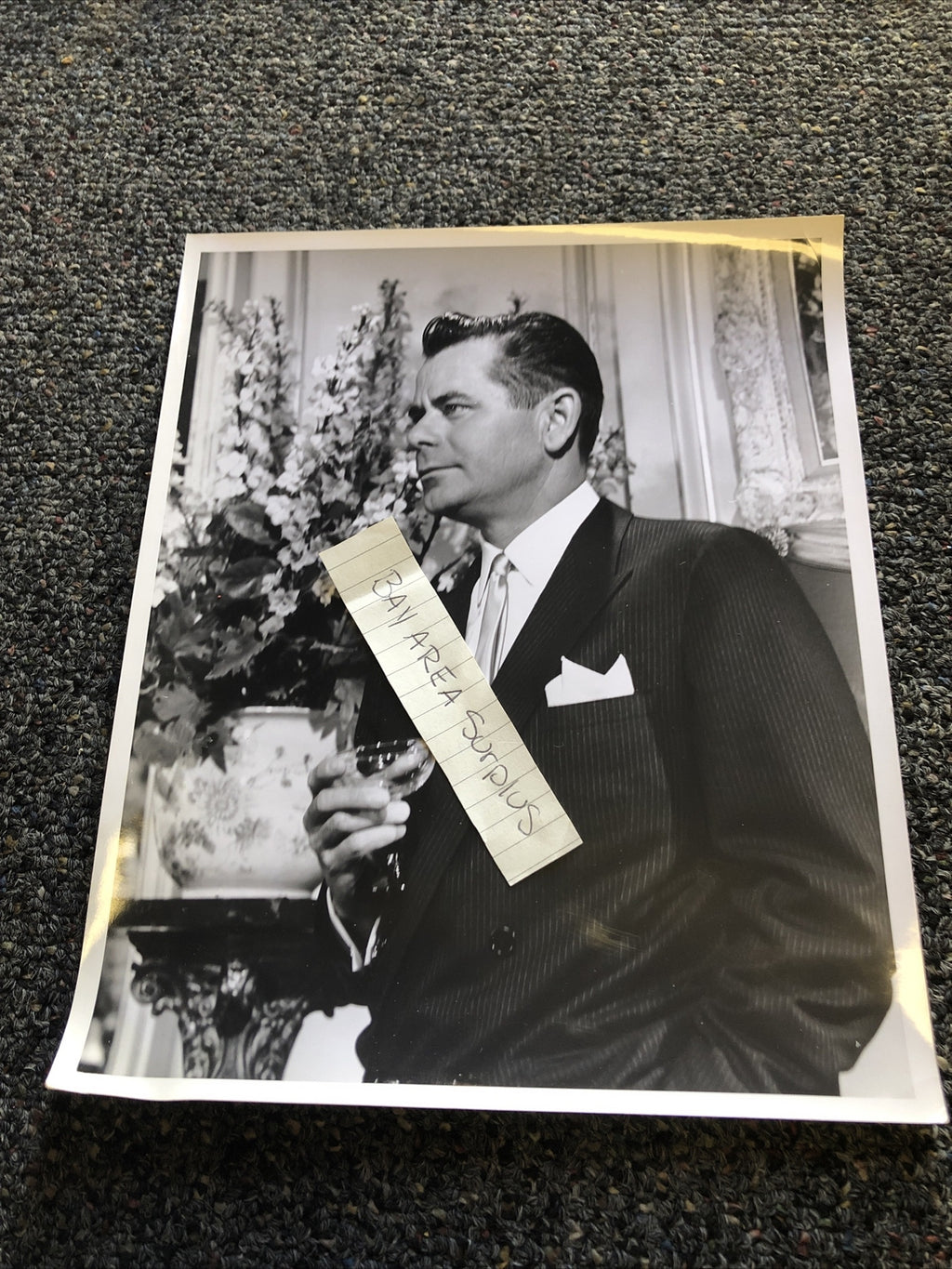 RARE Original Photo Of Glenn Ford Black/White Candid 10”x8”0