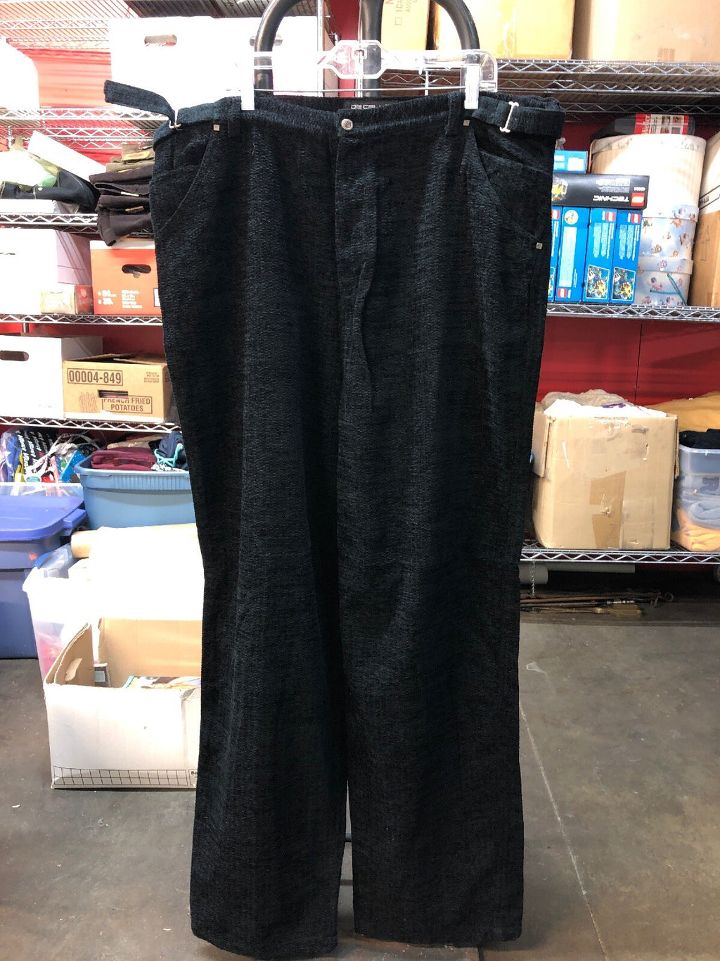 Italy De Cello Jacket And Suitpants Set Black 90s 2XL4