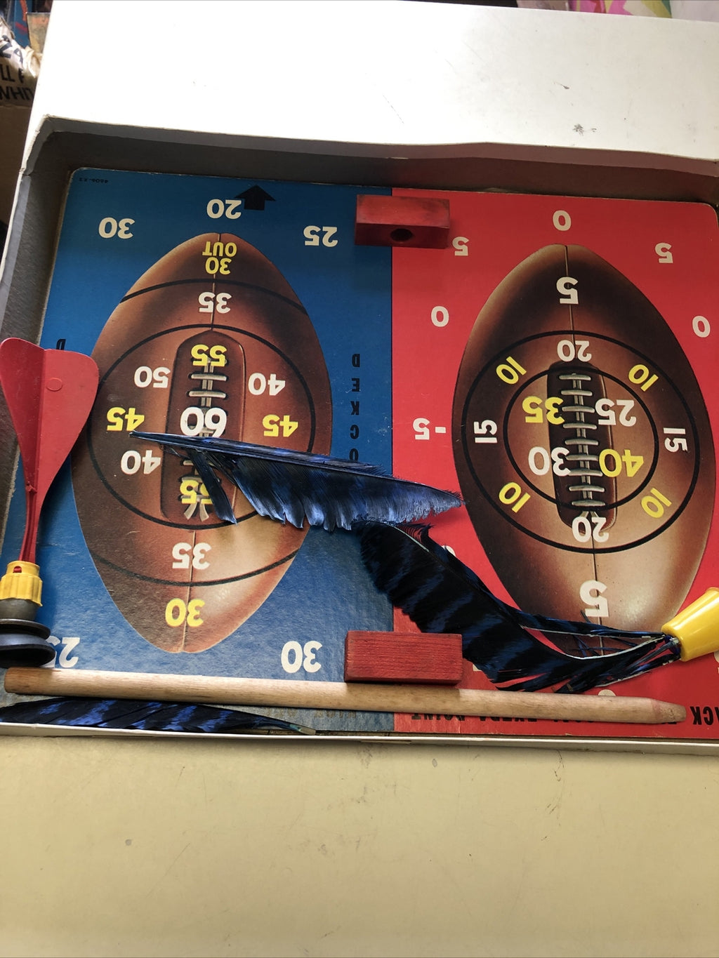 RARE Milton Bradley 1956 Baseball and Football with darts5