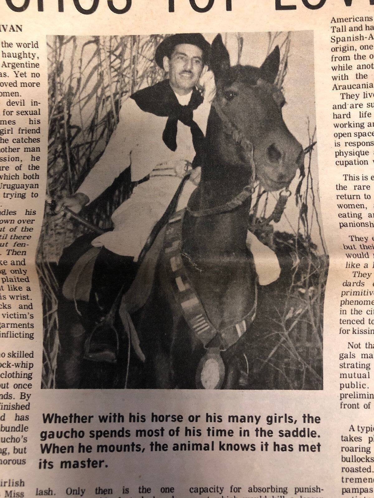 RUDOLPH VALENTINO Latin Lover Sheik Movie Film Actor Saddle NYC Newspaper 19701