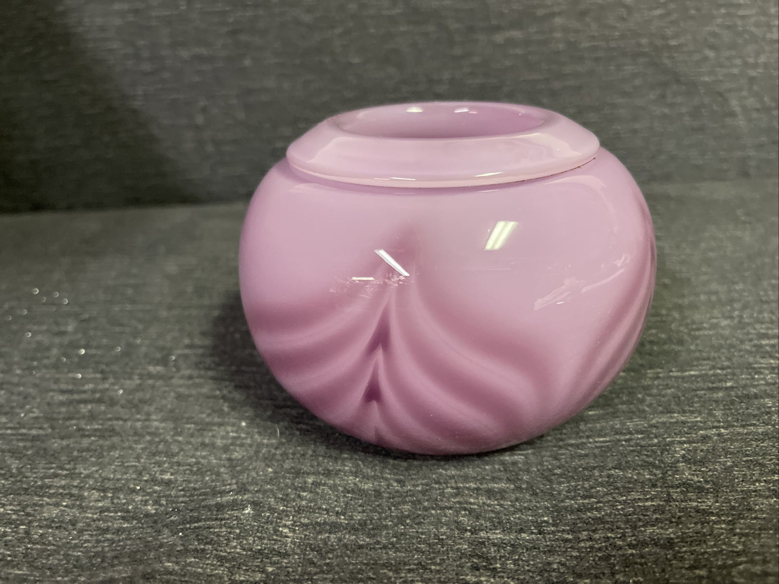 Signed David Lindsay Art Glass 2001 Studio Pink Purple Swirl Burst Paperweight1