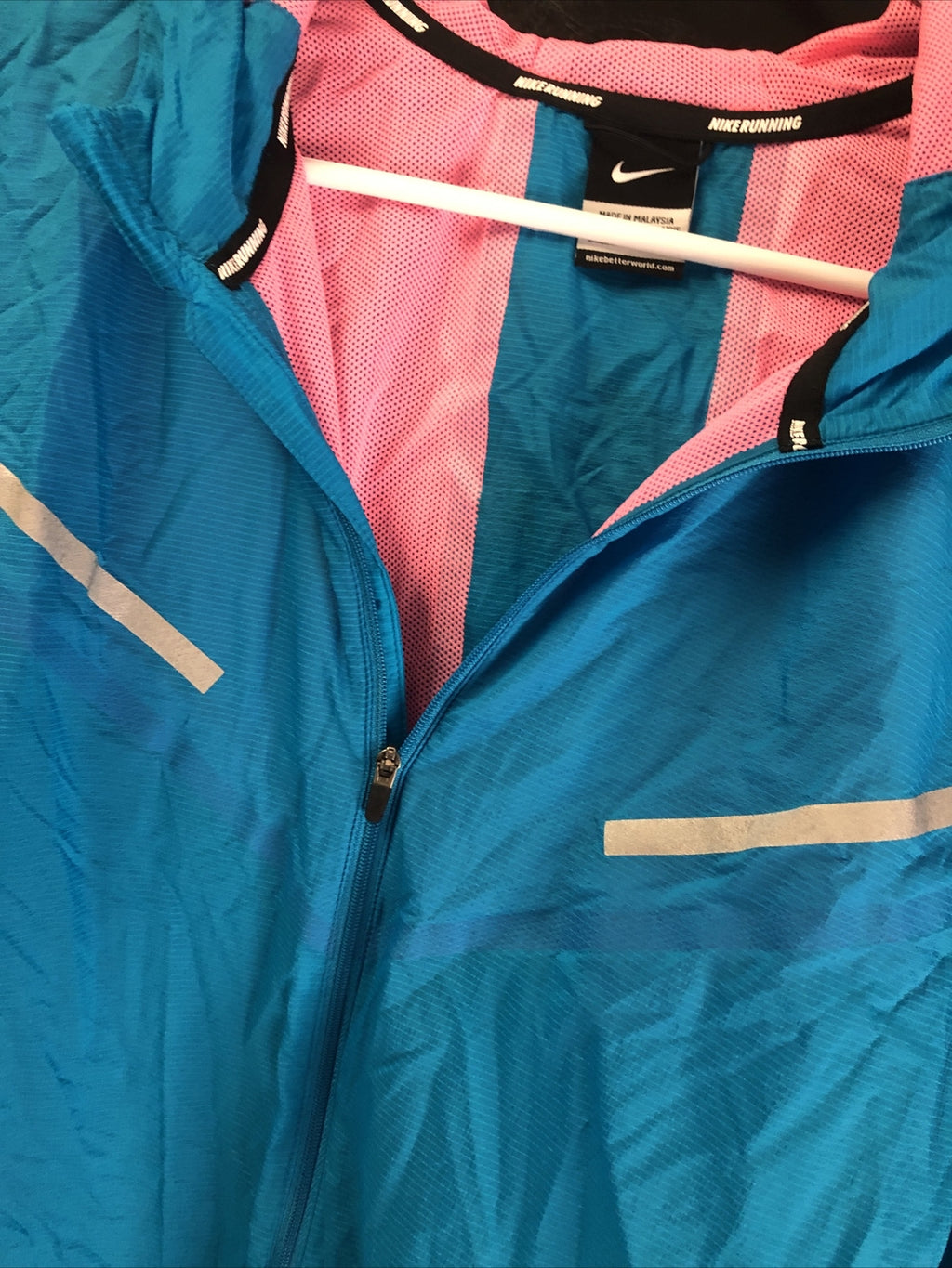 Nike Cyclone Blue/Pink Lightweight Running Jacket 519734 Men's Size XXL NOS2