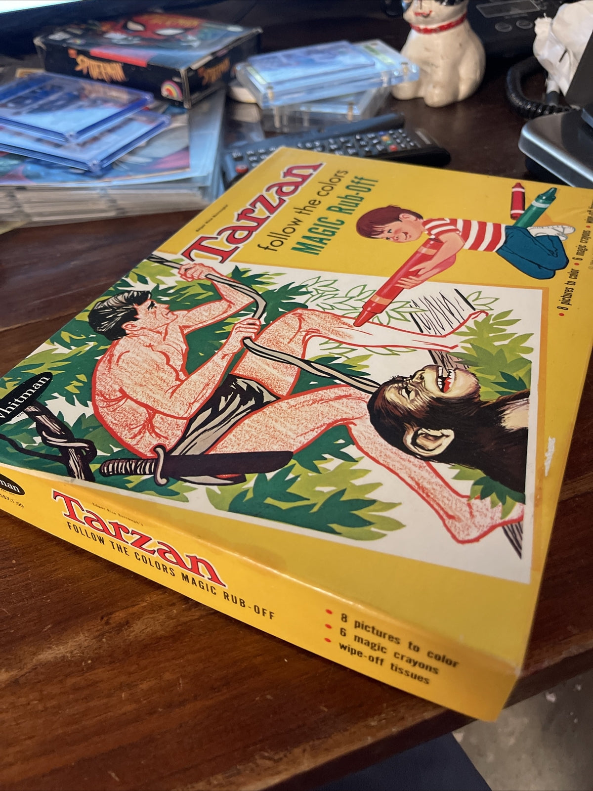 1966 TARZAN Vintage Magic Rub Off  SCHOOL Book WhitmanToys SPP Era4