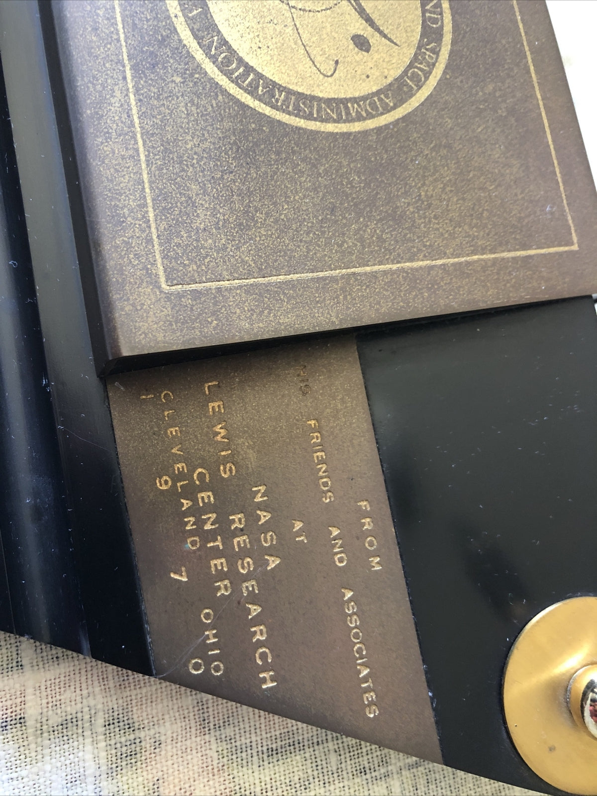 Vintage 1970 NASA Desktop Fountain Parker Pen Display Lewis Research Center Ohio2