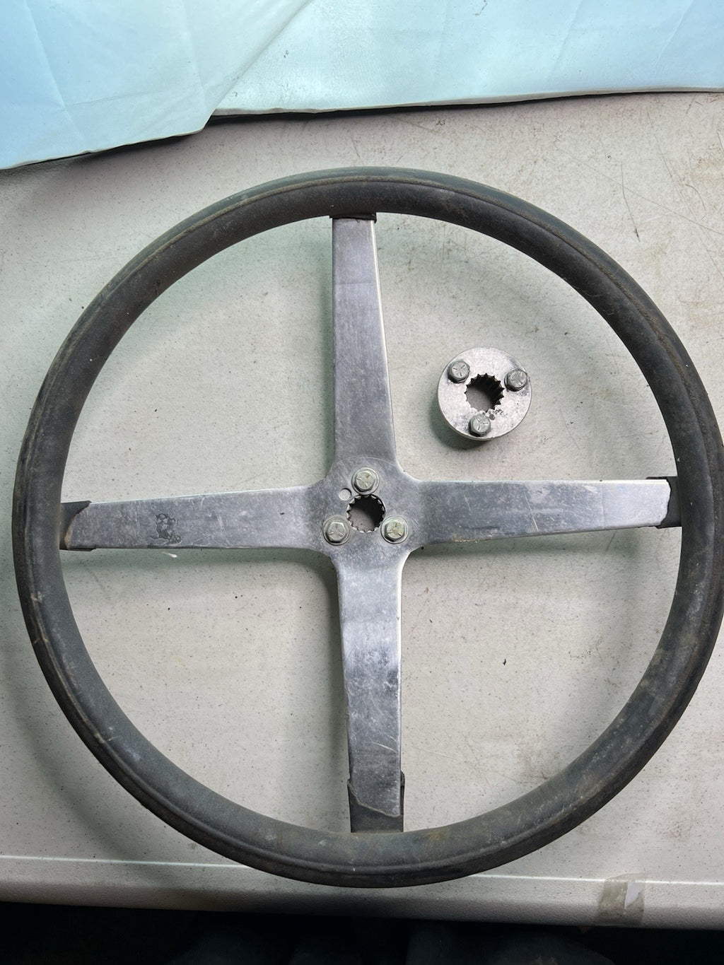 Vintage Large 17” soft grip Hotrod classic truck steering wheel0