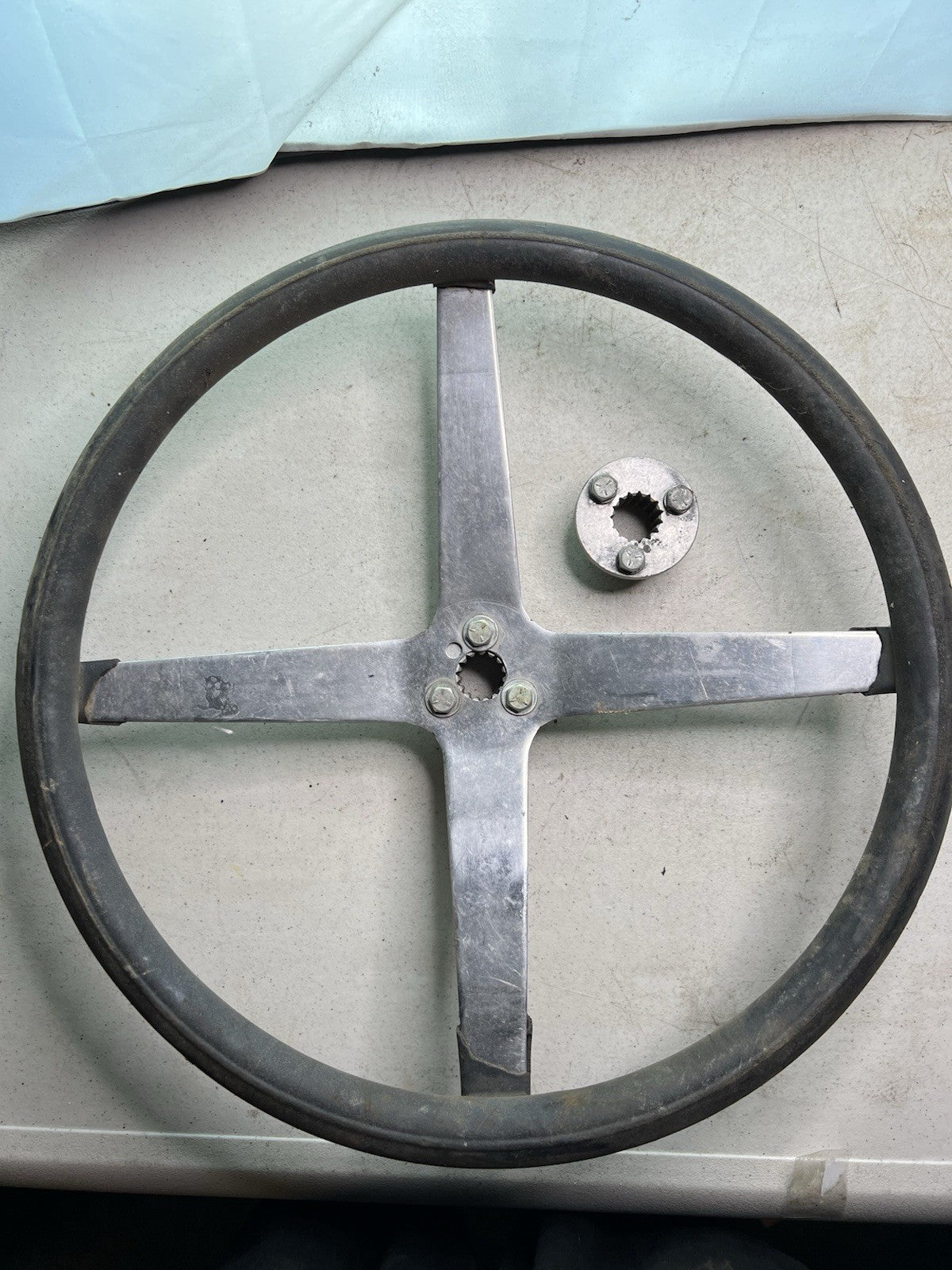 Vintage Large 17” soft grip Hotrod classic truck steering wheel0