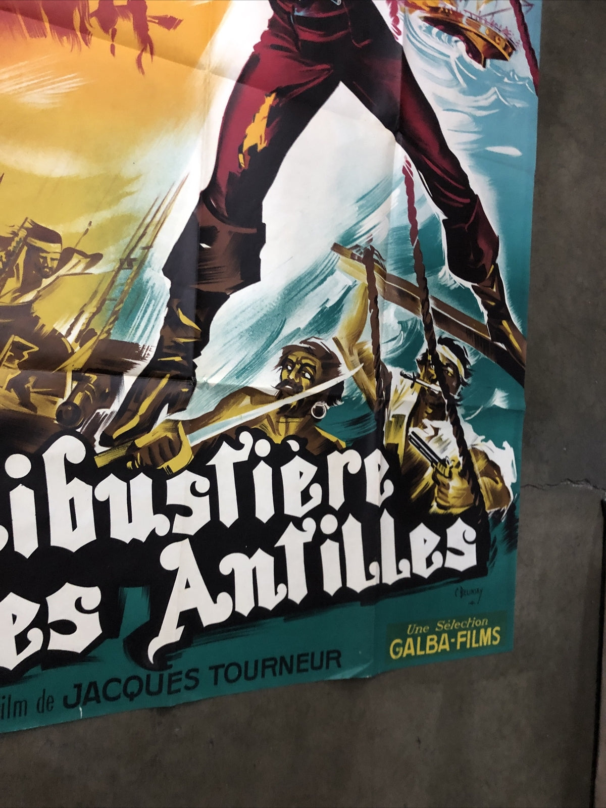 1940s Pirate Of Antilles Les Flibustiere Antilles One Sheet Movie POSTER 62x45”3