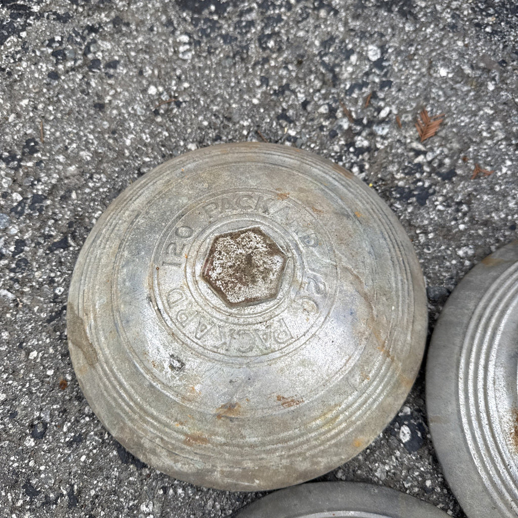 1937-39 model PACKARD 120 HUB CAP, Set of 3  10” diameter, hexagonal emblem2