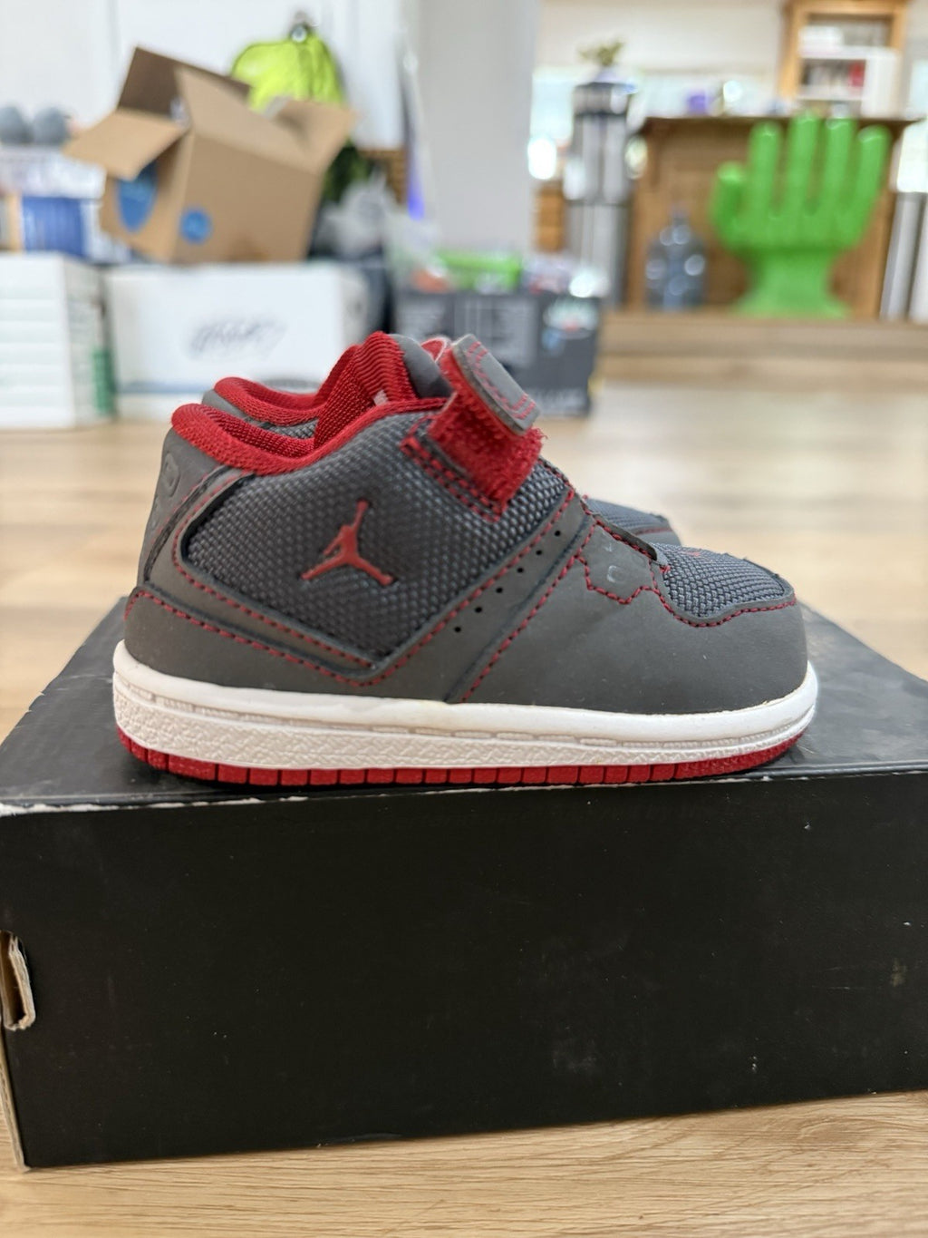 Nike Air Jordan Sneakers Toddler US Size 4C Grey Red 351028-0174