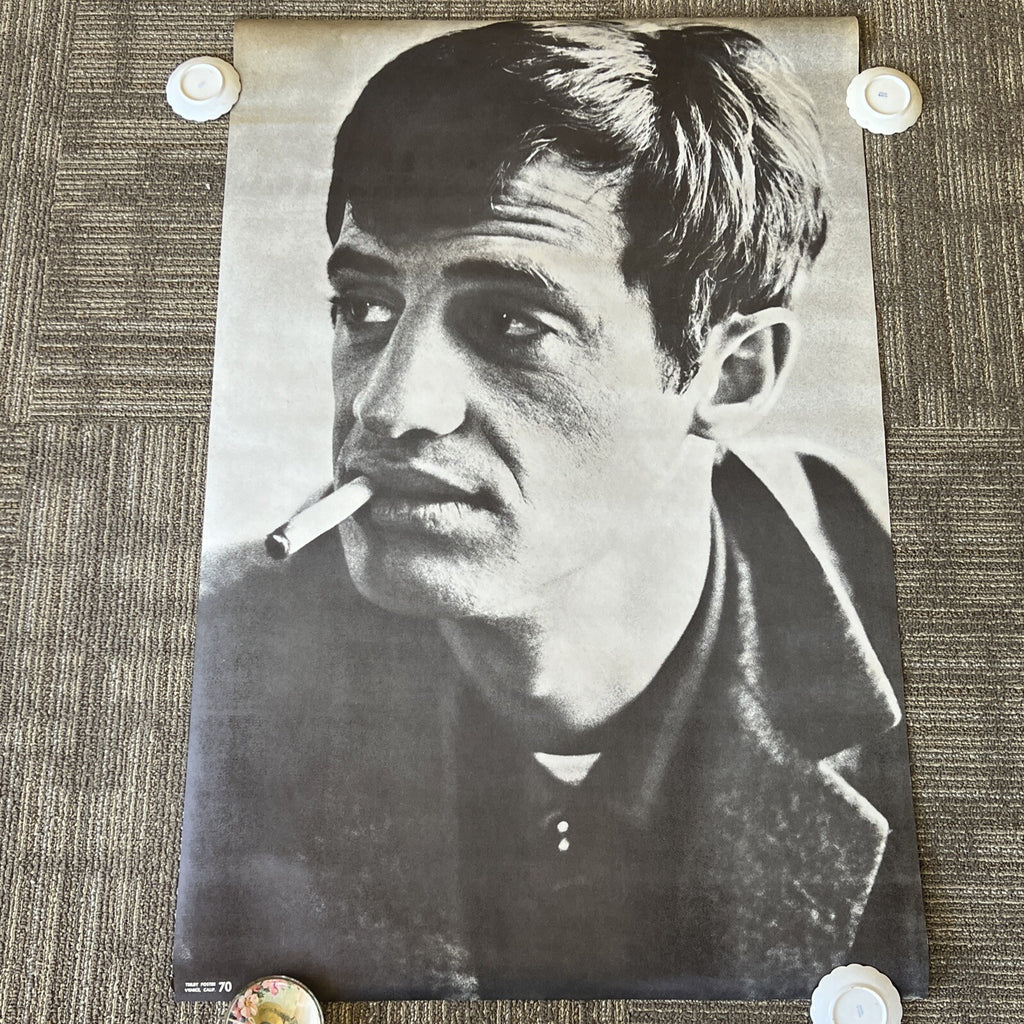 Rare Jean Paul  Belmondo Portrait Black and White Tribly Poster 1970s Vintage#180