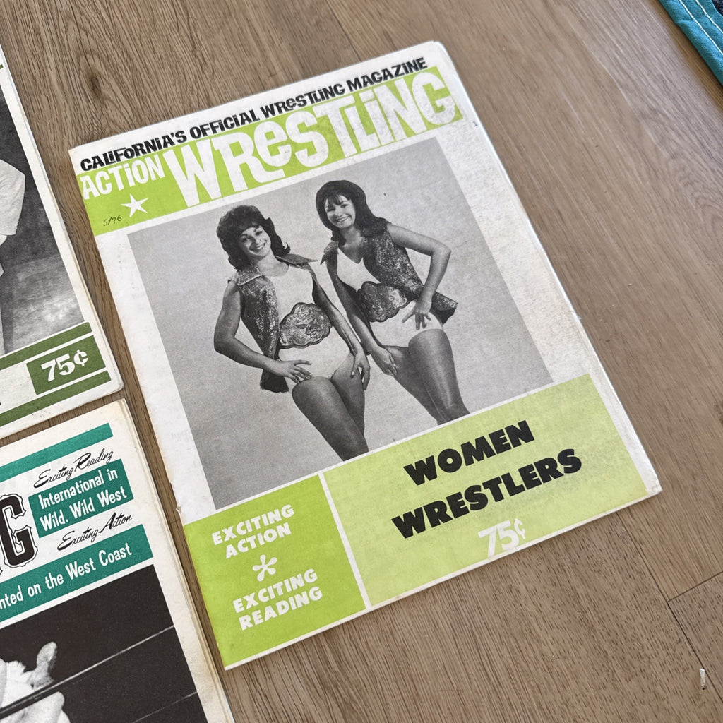 Lot of 5 Vintage 1960s-70s Wrestling Magazines Action Big Time Women Wrestlers2