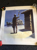 Vintage Poster Wells Fargo- Harold Von Schmidt 1923 25”x24”0