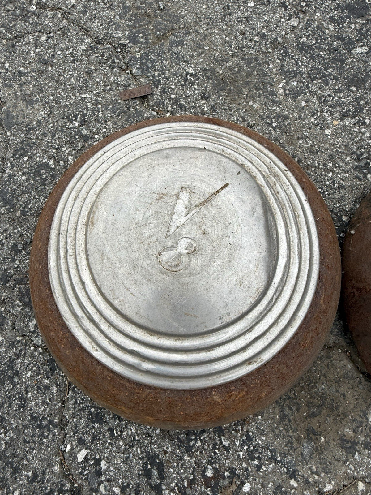 Vintage Pair 1935 Ford V8 Hubcap 1936 Dog Dish Wheel Cover 1937 1938 19395