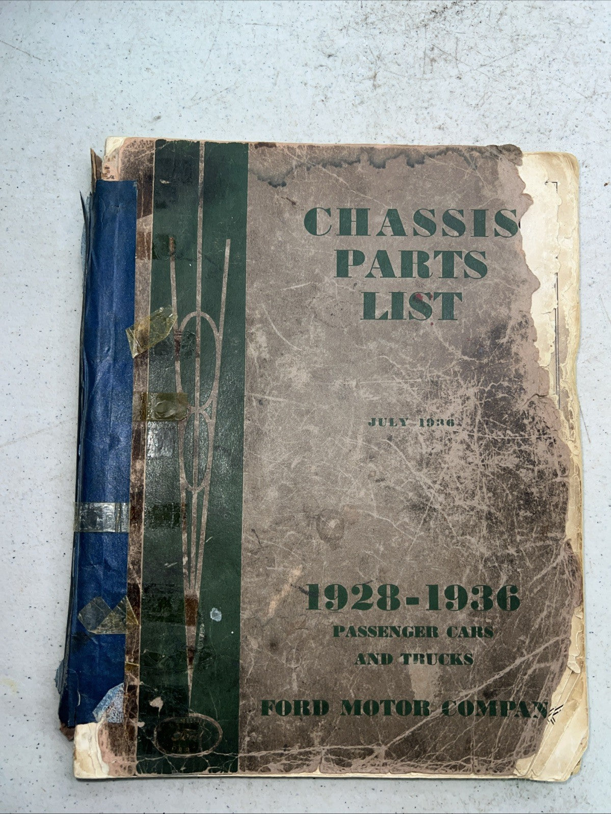 Vintage July Chassis Parts List 1928-1936 Ford Motor Company0