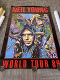 1989 Neil Young  World Tour huge promo Poster Subway Record Store 60x40 RaRe 360