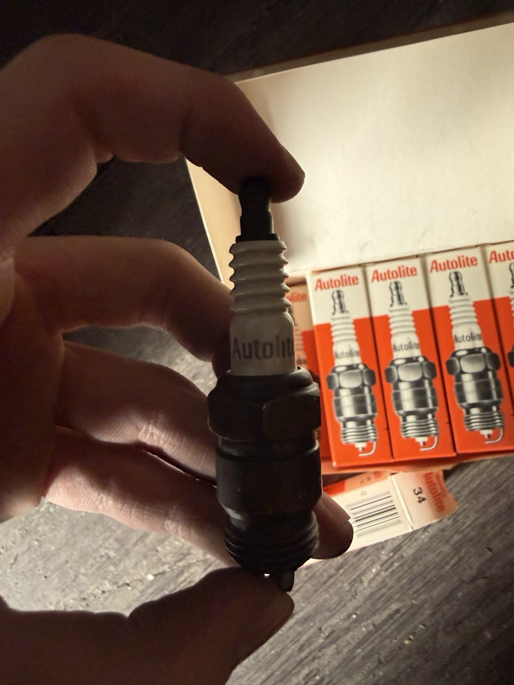 NOS Vintage Autolite 34 Spark Plugs Box of 10 Replaces Champion3