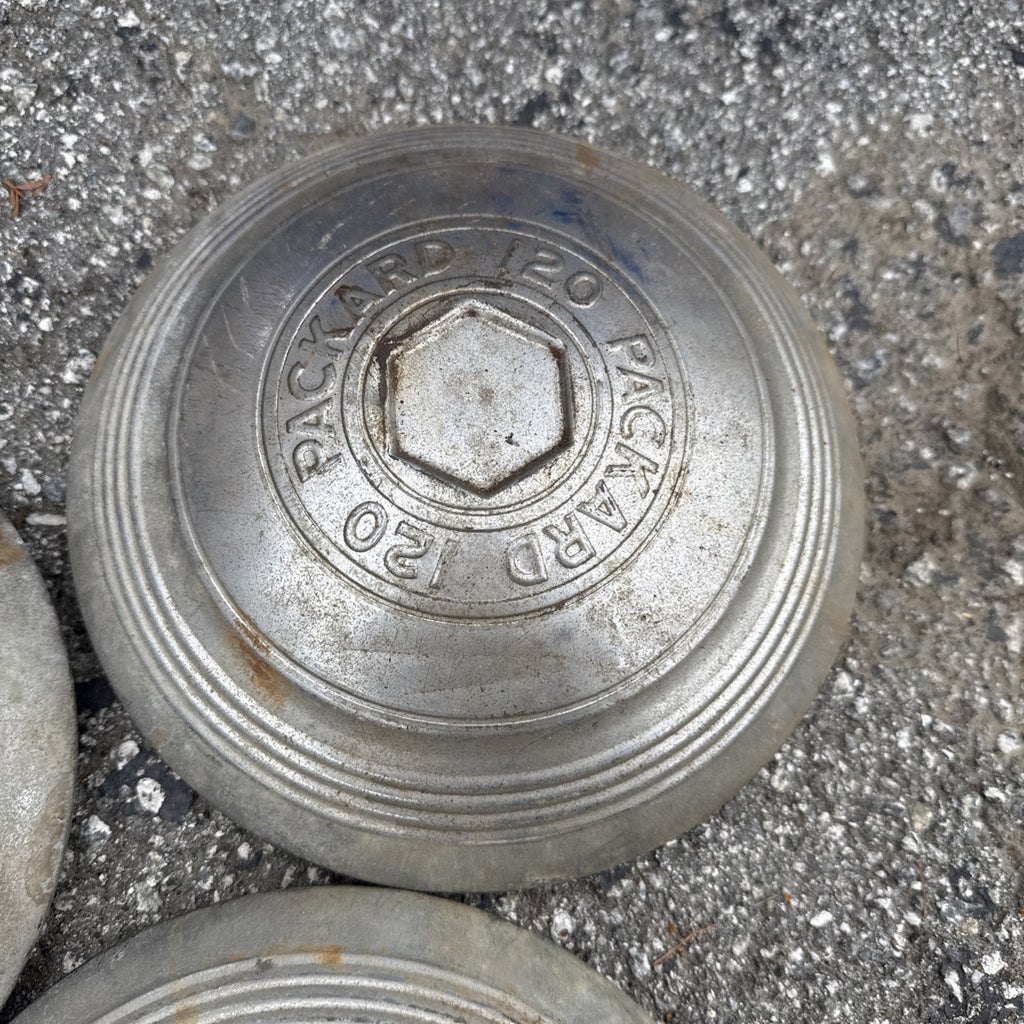 1937-39 model PACKARD 120 HUB CAP, Set of 3  10” diameter, hexagonal emblem4