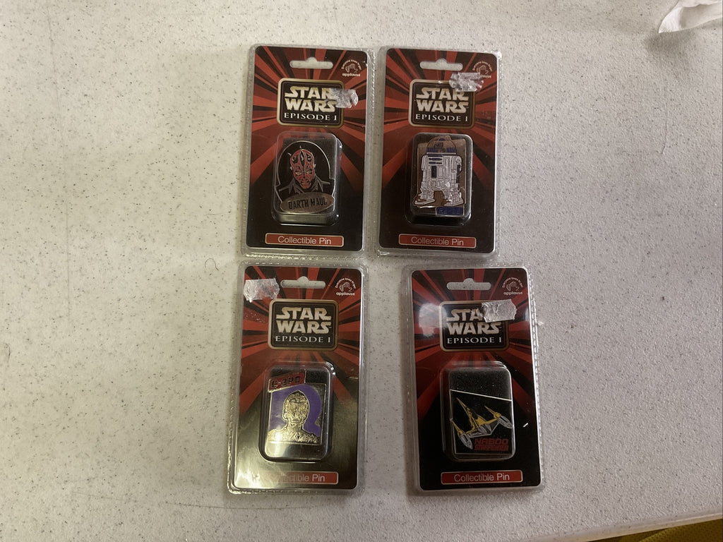 Vintage Star Wars Episode 1 Pins Lot Of 4 Sealed0