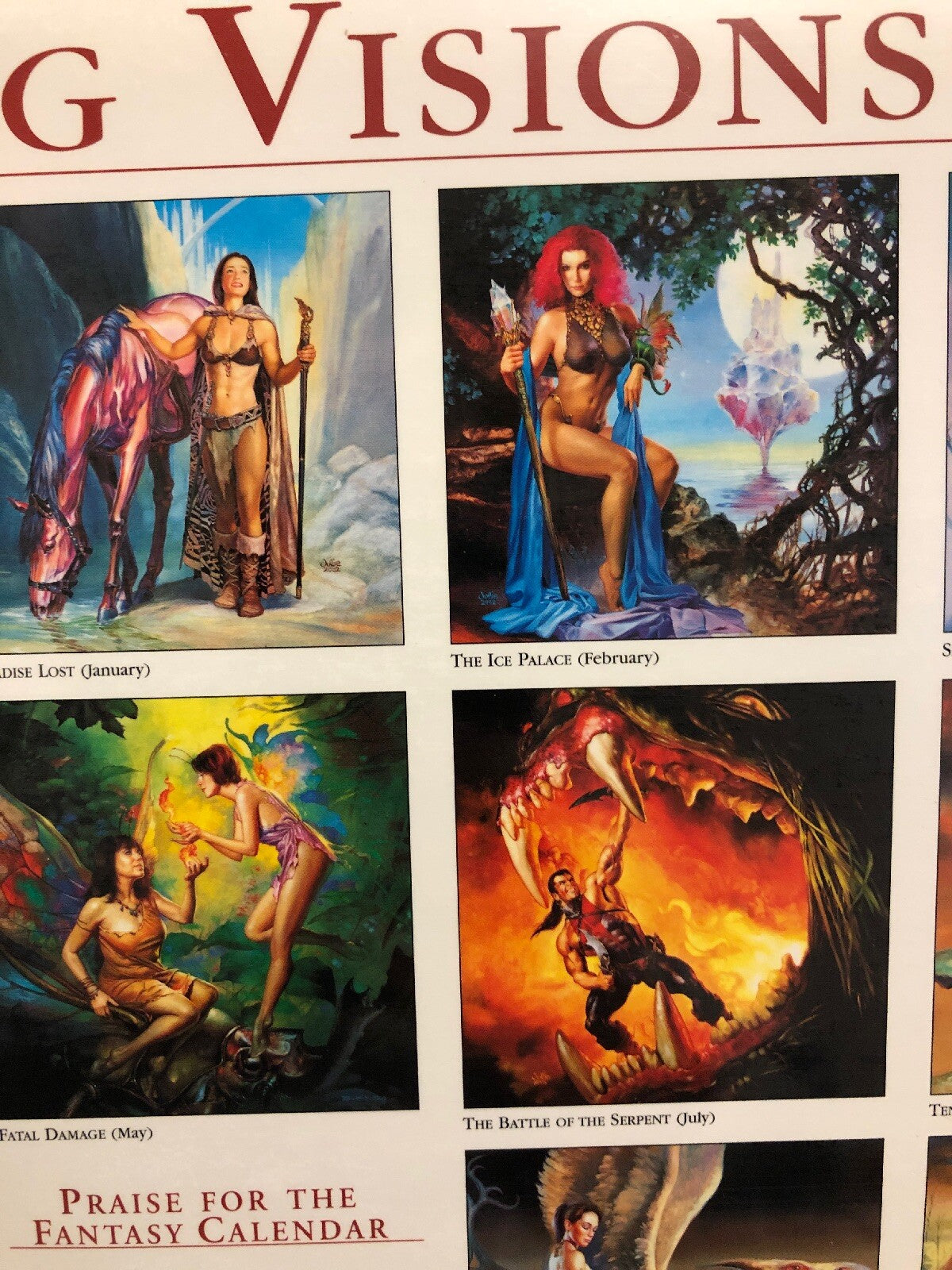 Authentic 2004 Boris Vallejo & Julie Bells Fantasy Wall Calendar NEW2