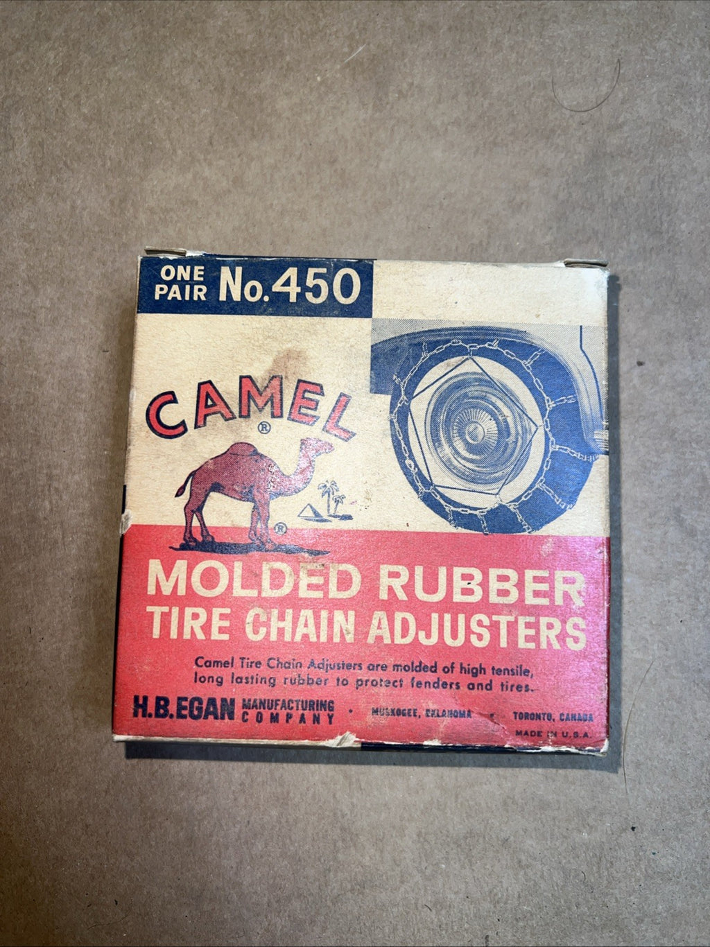 NOS VINTAGE CAMEL MOLDED RUBBER TIRE CHAIN ADJUSTERS USA0