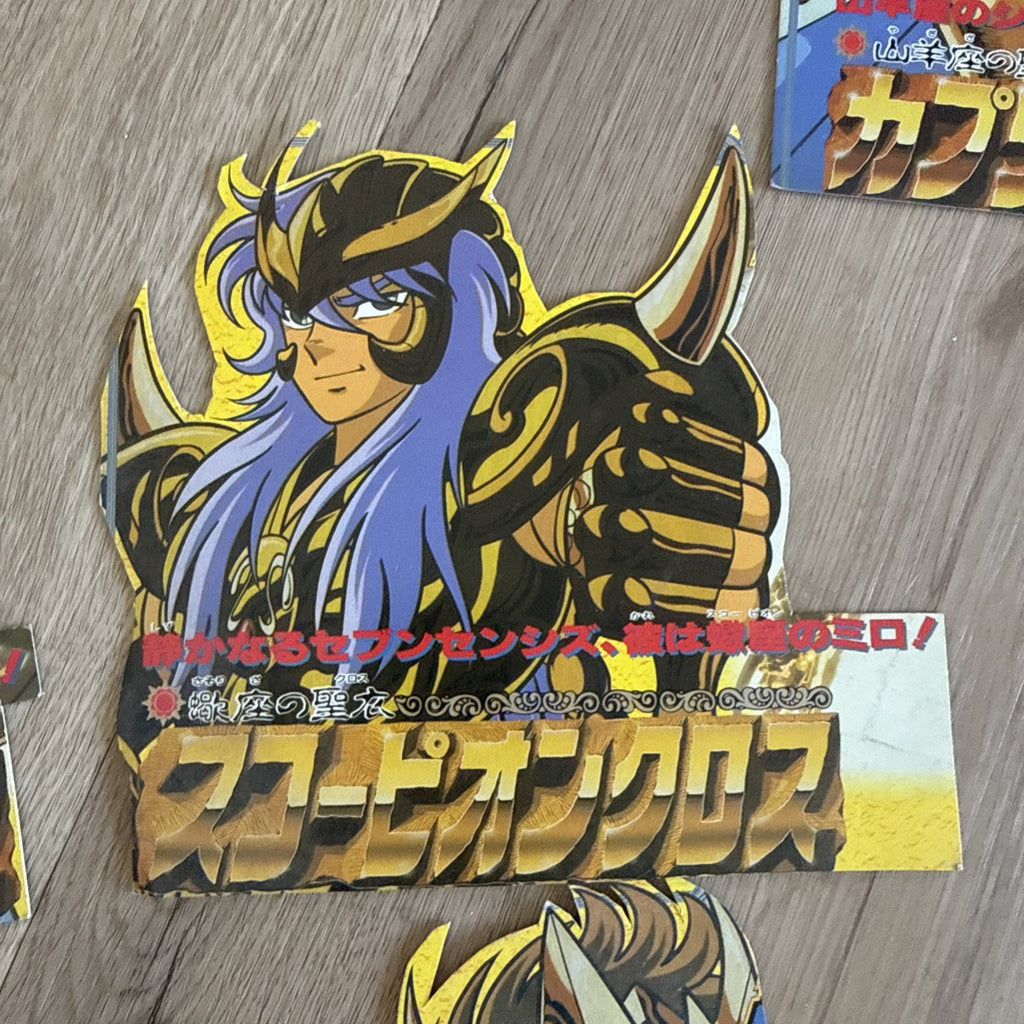 Vintage Saint Seiya Gold Saints Card Stand Lot - 10pc Anime Collectible Japan3