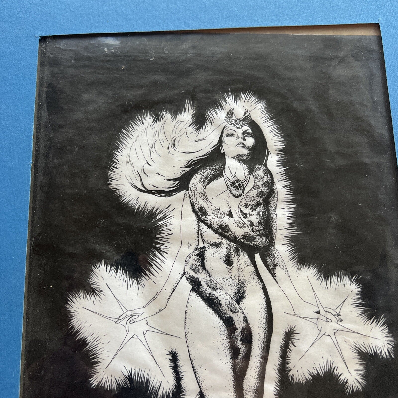 Original Sci Fi Illustration , Snake Charmer Woman , Comics Superhero Art 19812