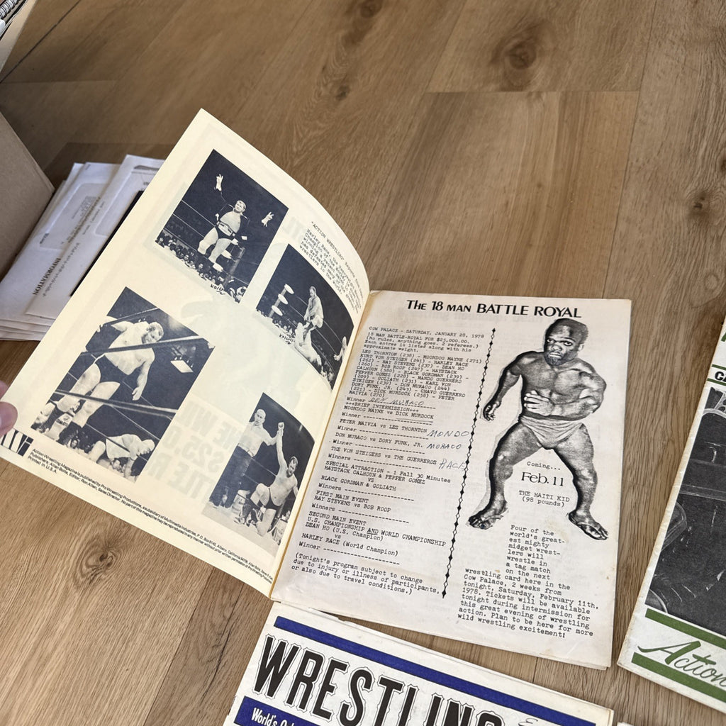 Lot of 5 Vintage 1960s-70s Wrestling Magazines Action Big Time Women Wrestlers10