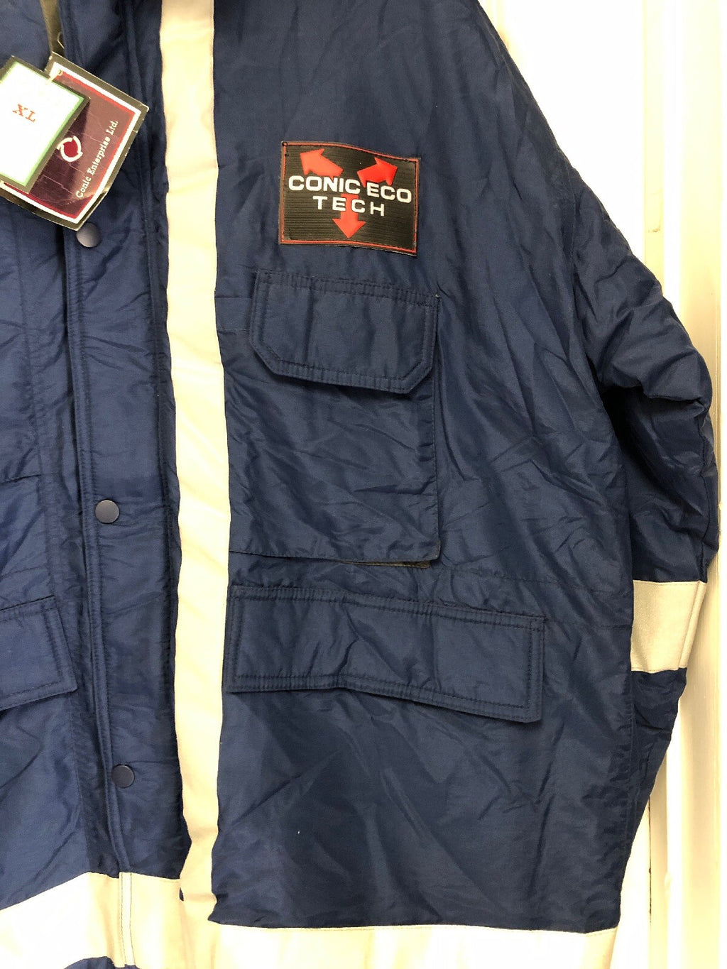 Conic Eco Tech Winter Coat Jacket XL Water resistant Arm Pocket Removable Hood2