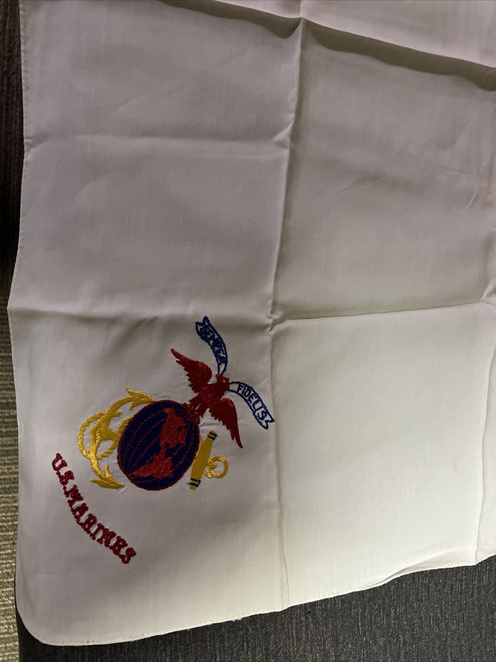Vintage U.S Marines Cloth Military Flag Banner For Display Yarn Stitching5