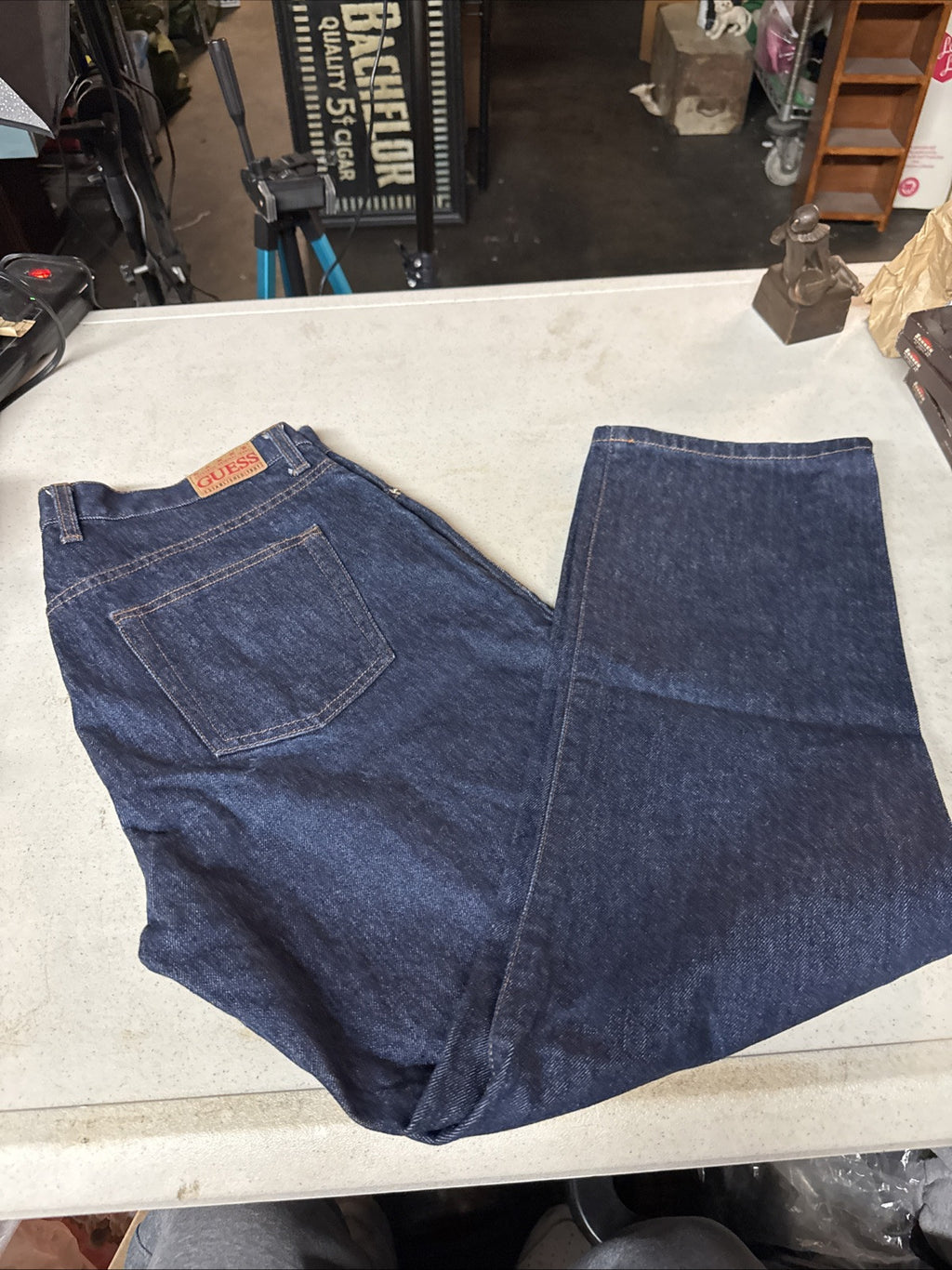 Vintage Guess Jeans Mens 34x32 Blue Made In USA Denim Pants Dark Wash straight2