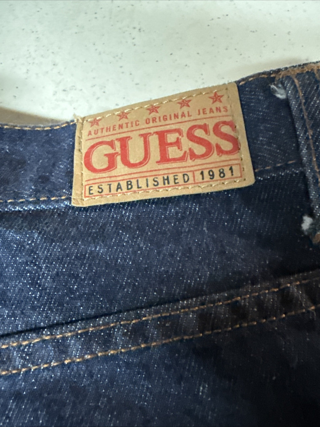 Vintage Guess Jeans Mens 34x32 Blue Made In USA Denim Pants Dark Wash straight1