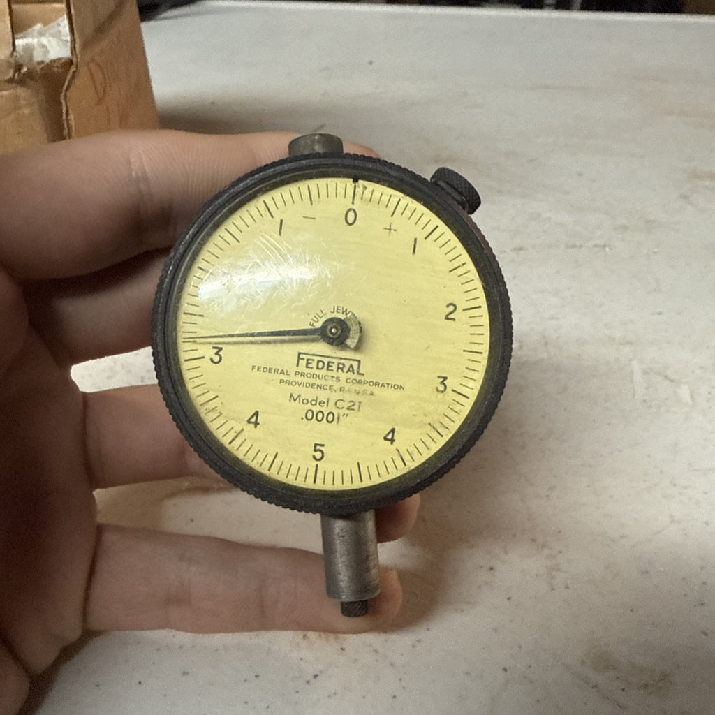 FEDERAL Dial Indicator Miracle Movement - No. C21- .0001" Range - NICE0