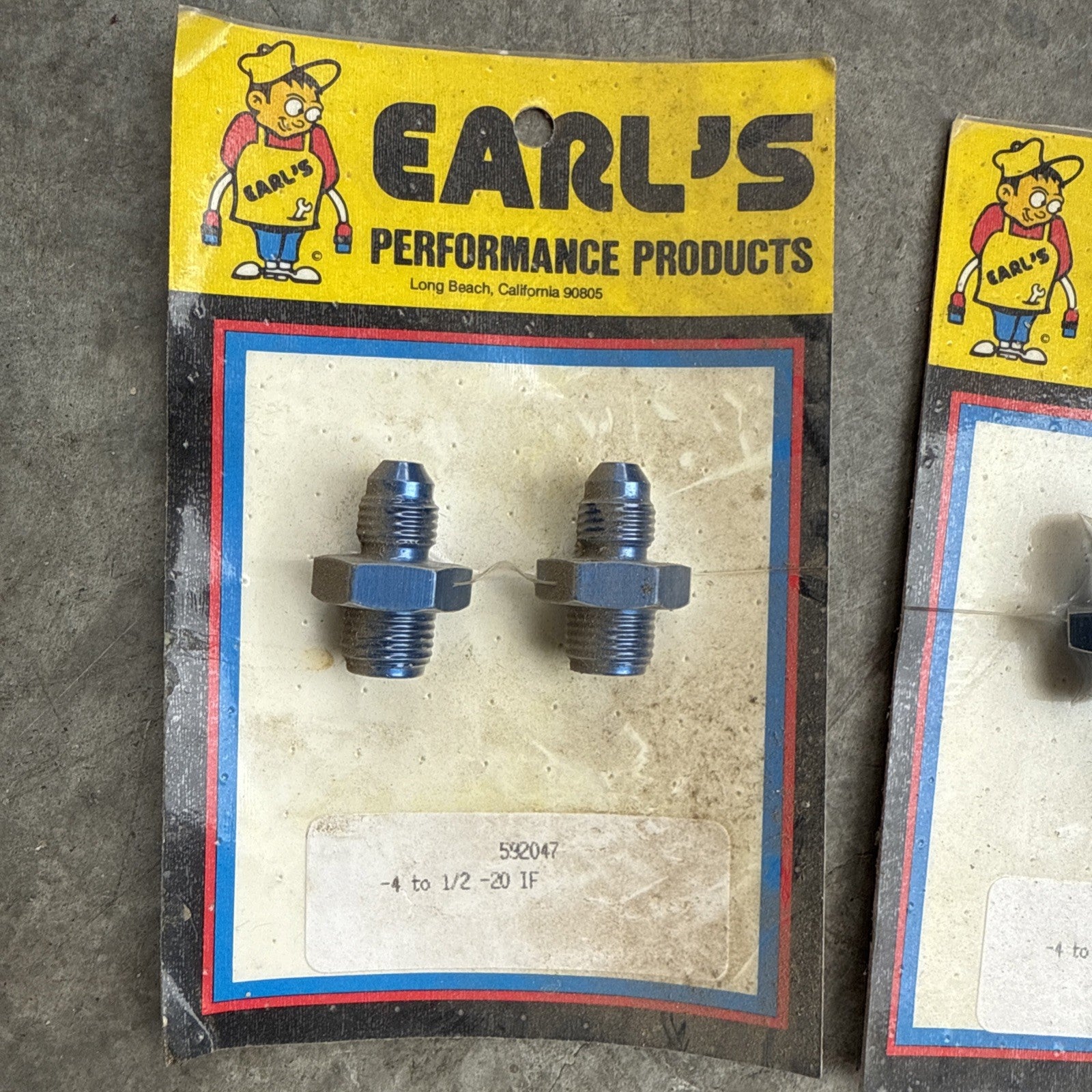Earl's 592047 -4 to 1/2 -20 IF Fitting Adapter Lot of Two1