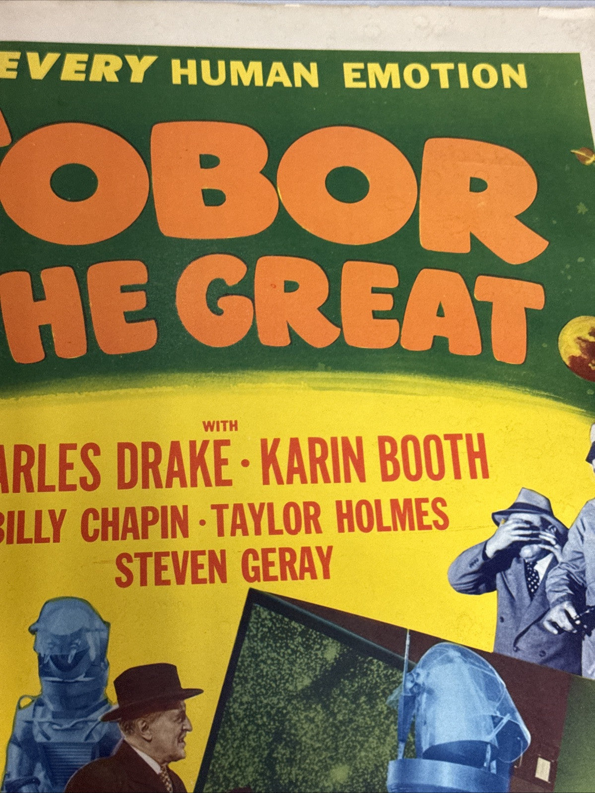 TOBOR THE GREAT ROBOT SCIENCE FICTION 1954 1/2 SHEET Movie Poster Original6