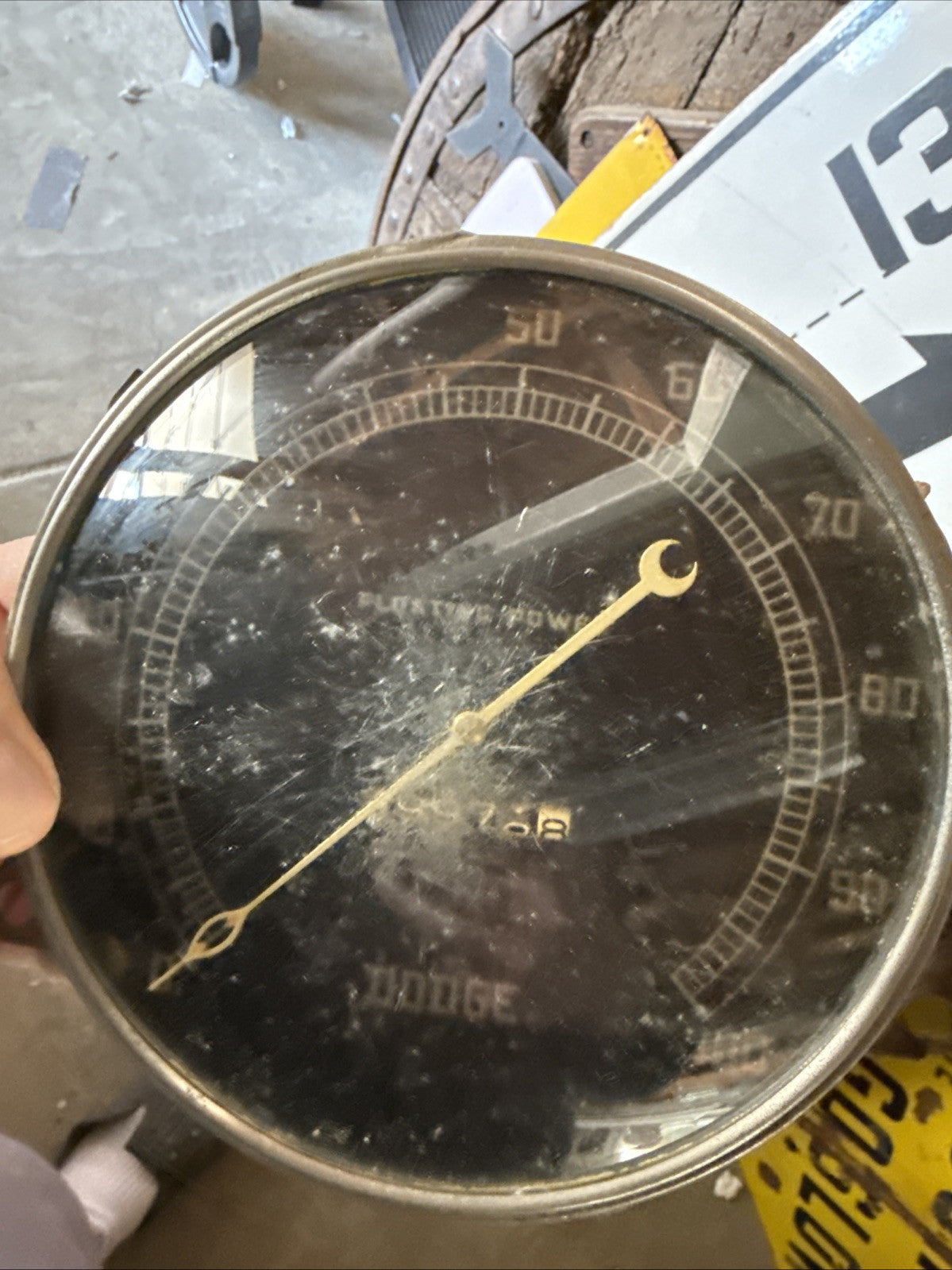 Vintage Black Face DODGE 1930s FLOATING POWER SPEEDOMETER GAS OIL  GAUGE0