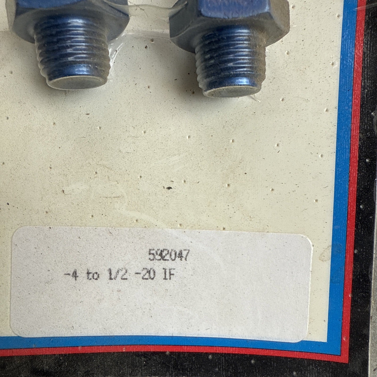 Earl's 592047 -4 to 1/2 -20 IF Fitting Adapter Lot of Two4