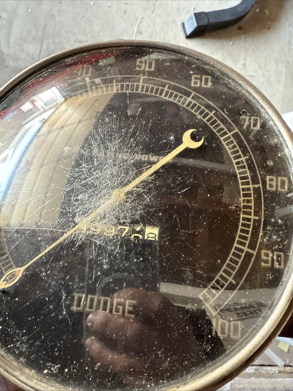 Vintage Black Face DODGE 1930s FLOATING POWER SPEEDOMETER GAS OIL  GAUGE4