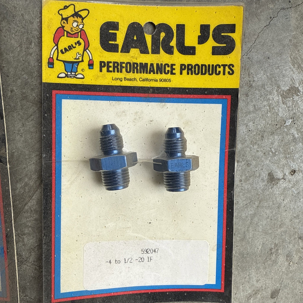 Earl's 592047 -4 to 1/2 -20 IF Fitting Adapter Lot of Two2